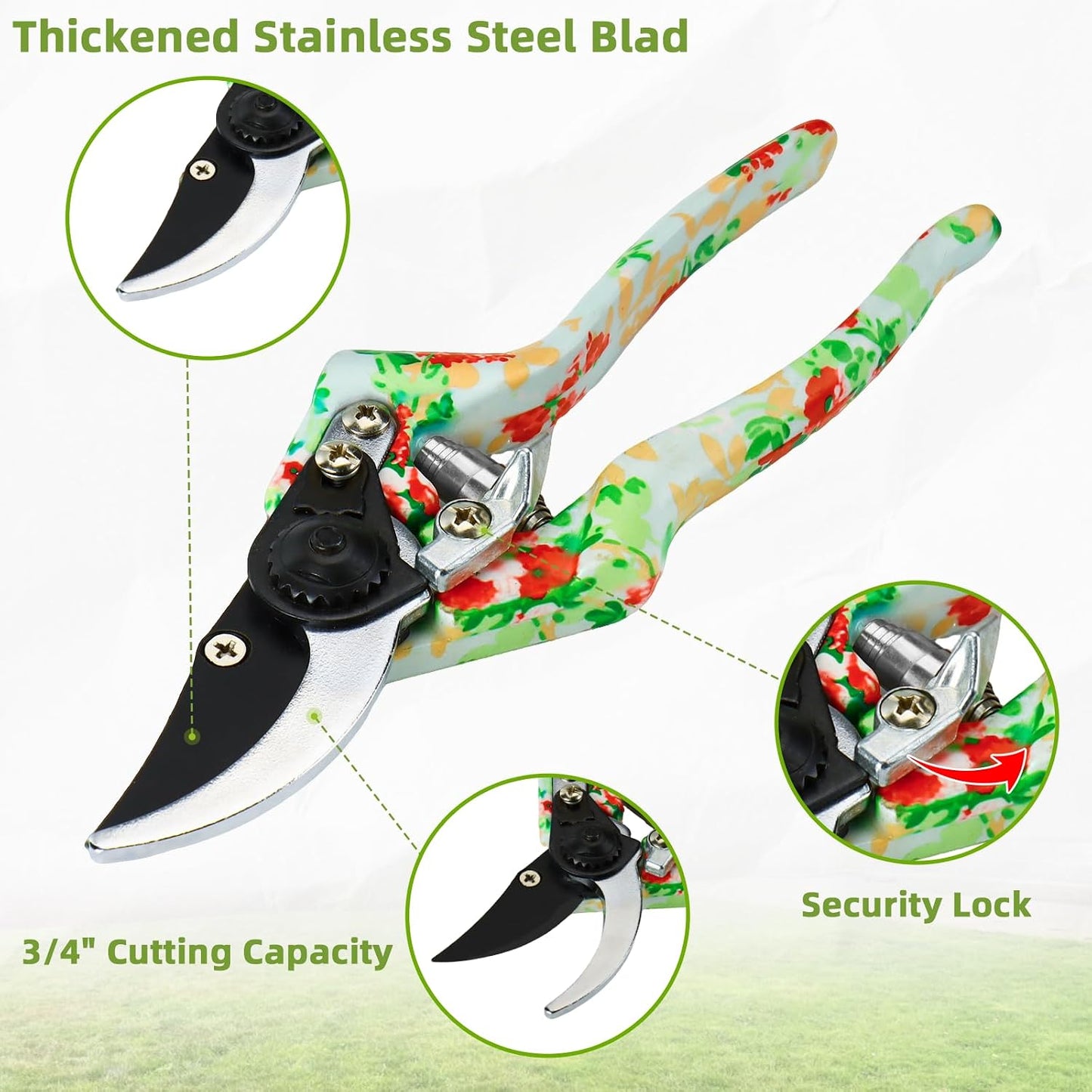 Womens Gardening Gifts Set - Floral Gardening Tools with Tote Bag - Gifts for Mom, Girlfriend or Women - Birthday, Christmas (Blue)
