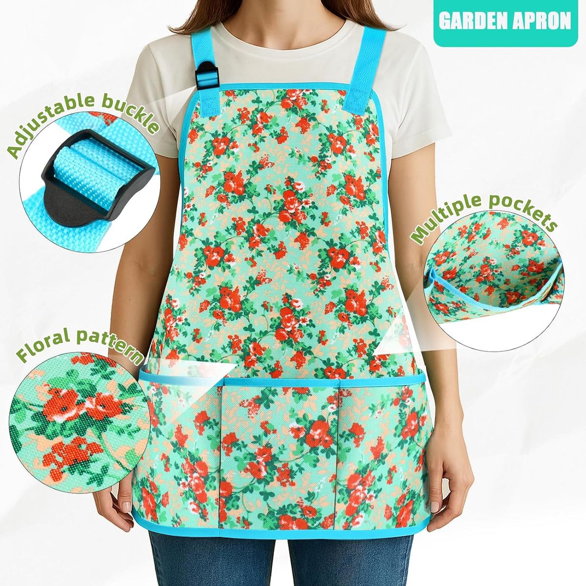 Womens Gardening Gifts Set - Floral Gardening Tools with Tote Bag - Gifts for Mom, Girlfriend or Women - Birthday, Christmas (Blue)