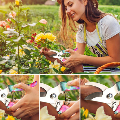 Womens Gardening Gifts Set - Floral Gardening Tools with Tote Bag - Gifts for Mom, Girlfriend or Women - Birthday, Christmas (Blue)