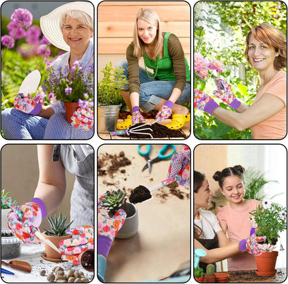 Womens Gardening Gifts Set - Floral Gardening Tools with Tote Bag - Gifts for Mom, Girlfriend or Women - Birthday, Christmas (Blue)