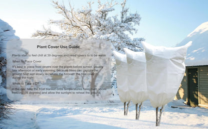 5-Pack Plant Cover Drawstring Tree Cover, Winter Freeze Plant Protection, Tree Jacket Frost Blanket for Outdoor Plants, 31" x 40"