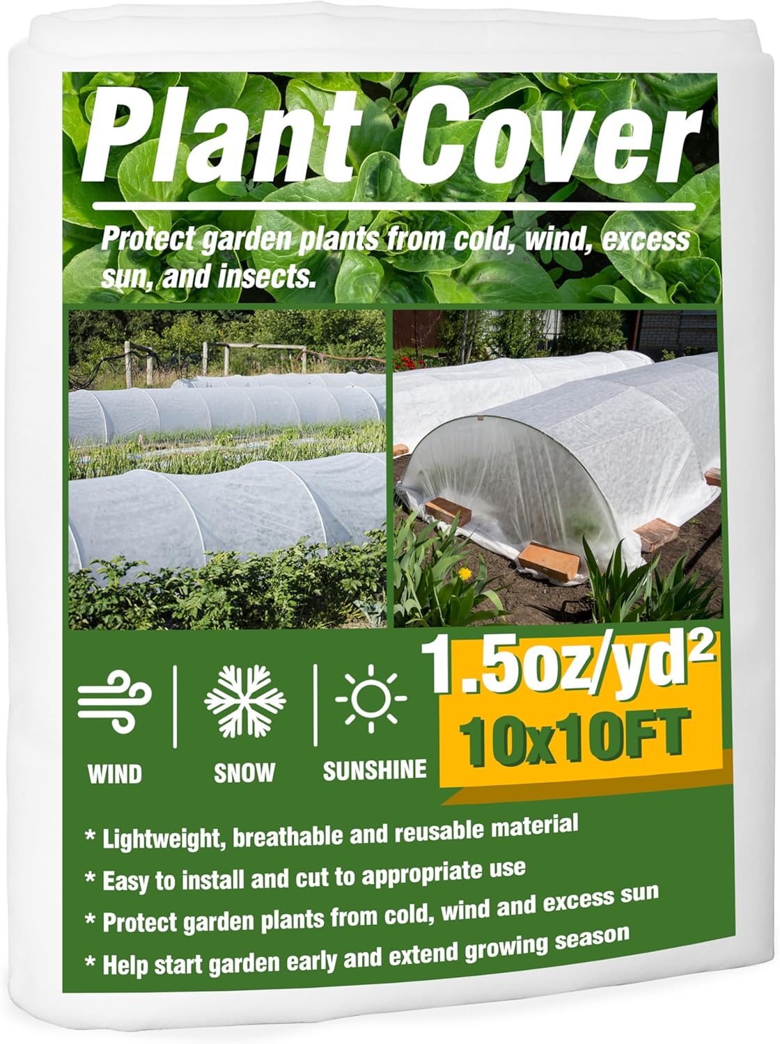 5-Pack Plant Cover Drawstring Tree Cover, Winter Freeze Plant Protection, Tree Jacket Frost Blanket for Outdoor Plants, 31" x 40"
