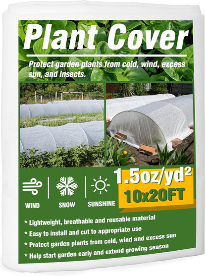 5-Pack Plant Cover Drawstring Tree Cover, Winter Freeze Plant Protection, Tree Jacket Frost Blanket for Outdoor Plants, 31" x 40"