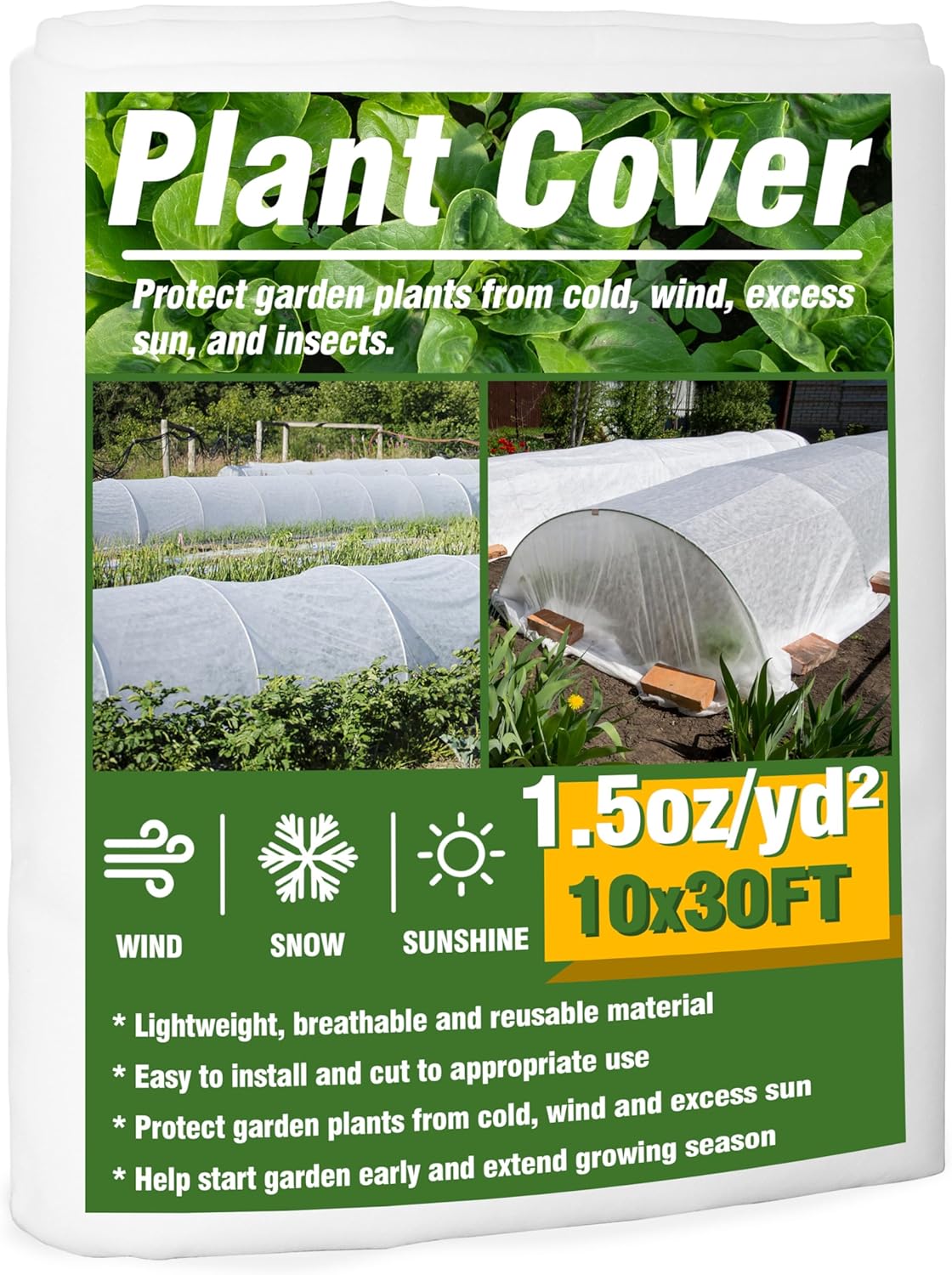 5-Pack Plant Cover Drawstring Tree Cover, Winter Freeze Plant Protection, Tree Jacket Frost Blanket for Outdoor Plants, 31" x 40"