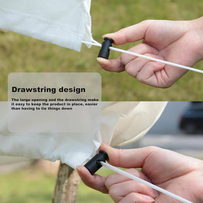 5-Pack Plant Cover Drawstring Tree Cover, Winter Freeze Plant Protection, Tree Jacket Frost Blanket for Outdoor Plants, 31" x 40"