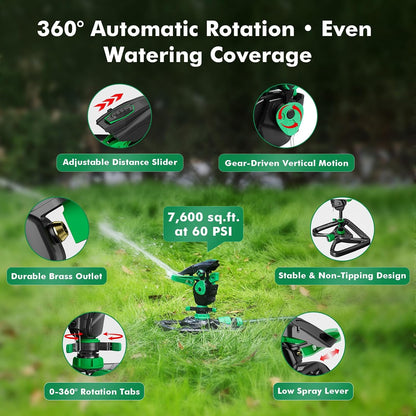 Impact Sprinklers for Yard,Large Area Yard Sprinkler