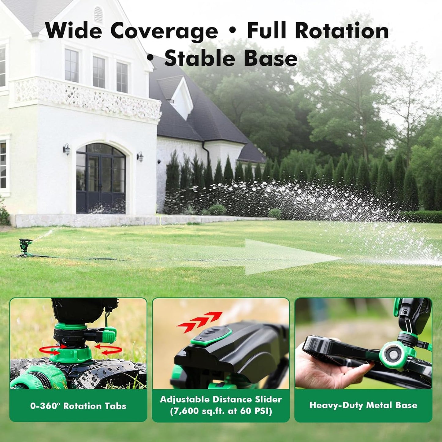 Impact Sprinklers for Yard,Large Area Yard Sprinkler