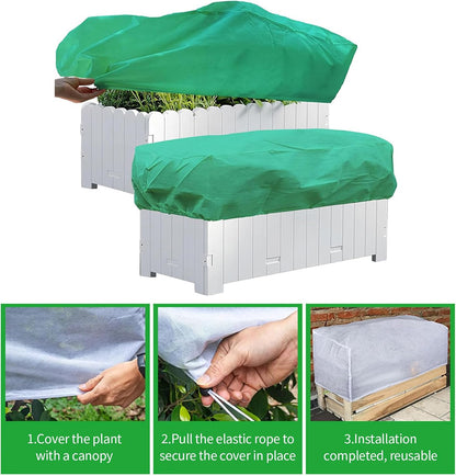 2pcs Winter Plant Frost Covers, Rectangular Planter Plant Frost Blankets Garden Plant Floating Row Covers, Plant Freeze Protection for Outdoor Garden Potted Vegetable (F)
