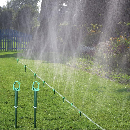 Green Plastic Hose Guide Stakes, Set of 6, 15 Feet, Protects Lawn & Plants, Heavy Duty Hose Guide Spikes