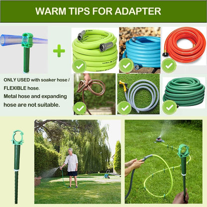 Green Plastic Hose Guide Stakes, Set of 6, 15 Feet, Protects Lawn & Plants, Heavy Duty Hose Guide Spikes