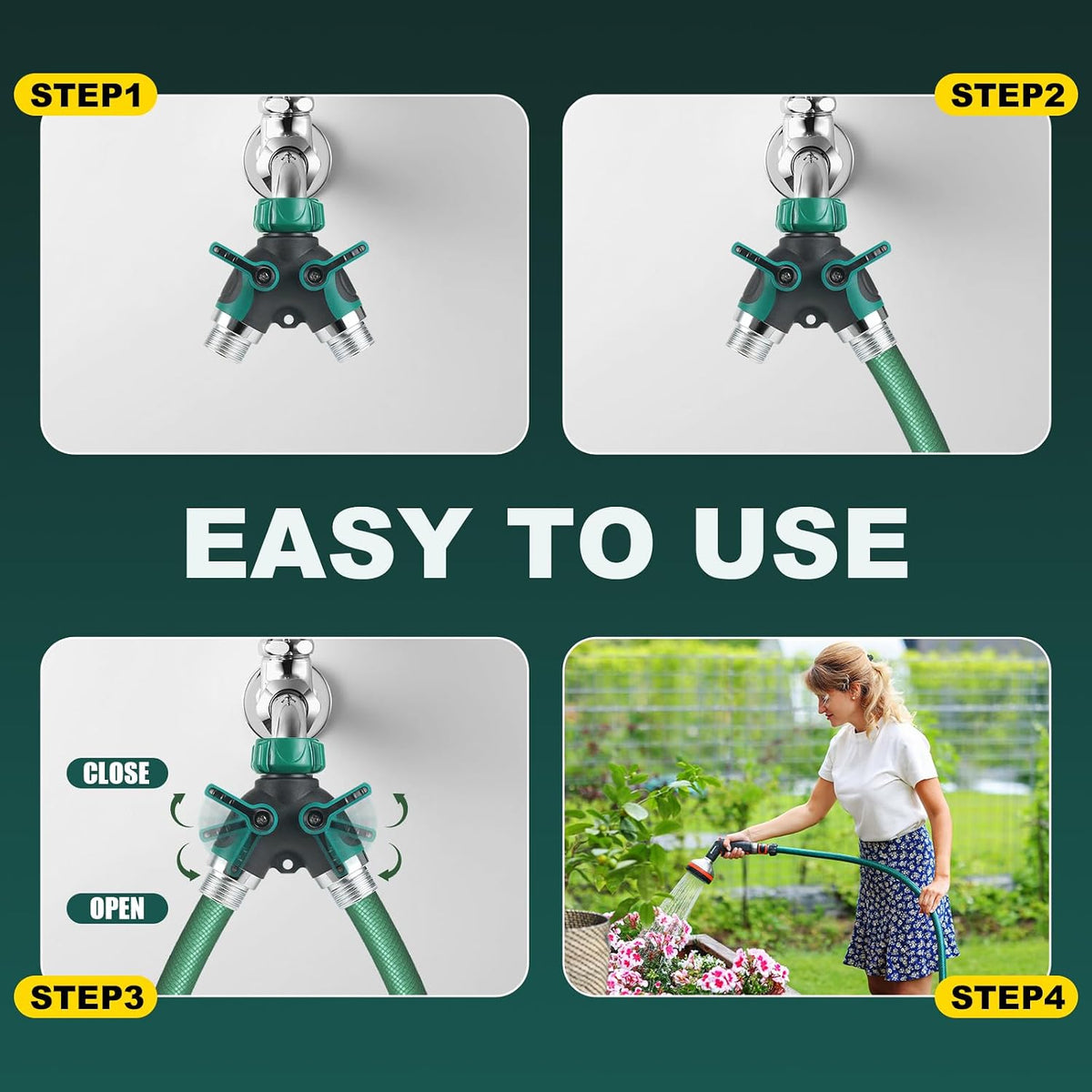 2 Way Heavy Duty Garden Hose Splitter