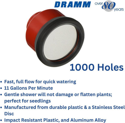 Water Breaker Nozzle with 1000 Tiny Holes, for Greenhouse & Nurseryman, Saves Time & Water, Will not Damage or Flatten Plants, Perfect for Seedlings, Chrome