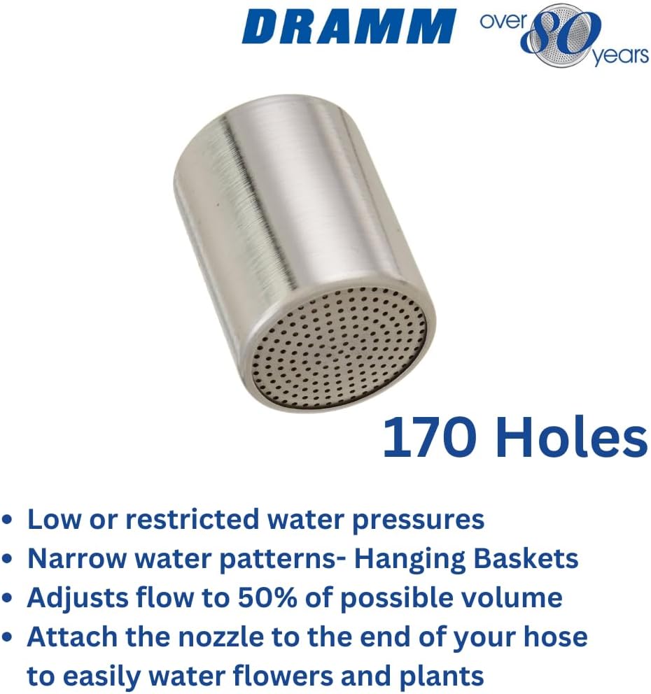 Water Breaker Nozzle with 1000 Tiny Holes, for Greenhouse & Nurseryman, Saves Time & Water, Will not Damage or Flatten Plants, Perfect for Seedlings, Chrome
