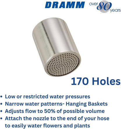 Water Breaker Nozzle with 1000 Tiny Holes, for Greenhouse & Nurseryman, Saves Time & Water, Will not Damage or Flatten Plants, Perfect for Seedlings, Chrome