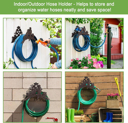 Cast Iron Garden Hose Holder Wall Mount Water Hose Hanger for Outside