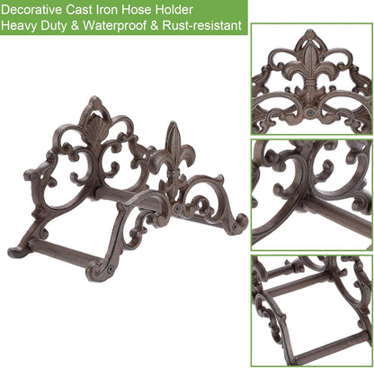 Cast Iron Garden Hose Holder Wall Mount Water Hose Hanger for Outside