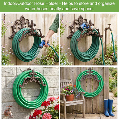 Cast Iron Garden Hose Holder Wall Mount Water Hose Hanger for Outside