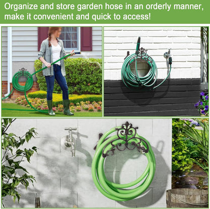 Cast Iron Garden Hose Holder Wall Mount Water Hose Hanger for Outside