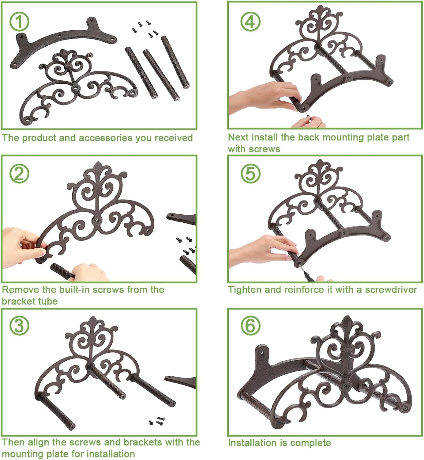 Cast Iron Garden Hose Holder Wall Mount Water Hose Hanger for Outside