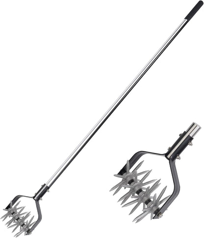 Rotary Cultivator Garden Tool, Adjustable Hand Tiller 29.7-57in