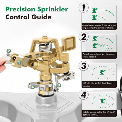 Heavy Duty Full Metal Impact Sprinkler with Wheeled Base