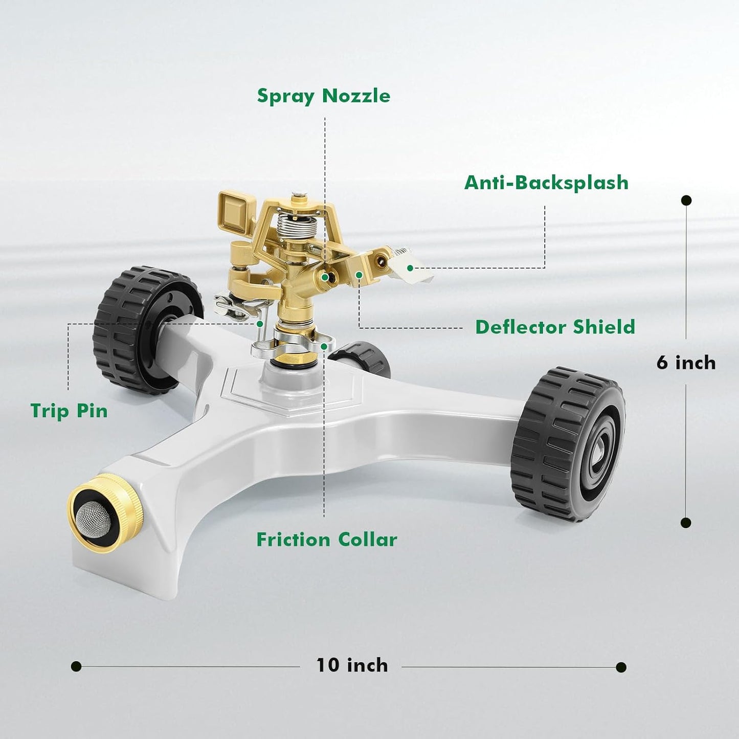 Heavy Duty Full Metal Impact Sprinkler with Wheeled Base