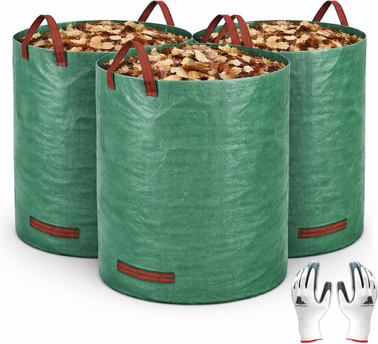 3 Pack 72 Gallon Garden Waste Bags Reusable Heavy Duty
