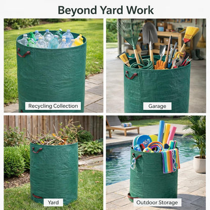 3 Pack 72 Gallon Garden Waste Bags Reusable Heavy Duty