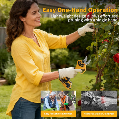 2-in-1 Electric Pruning Shears, 2" Opening Electric Shears, 2×2.0Ah Battery