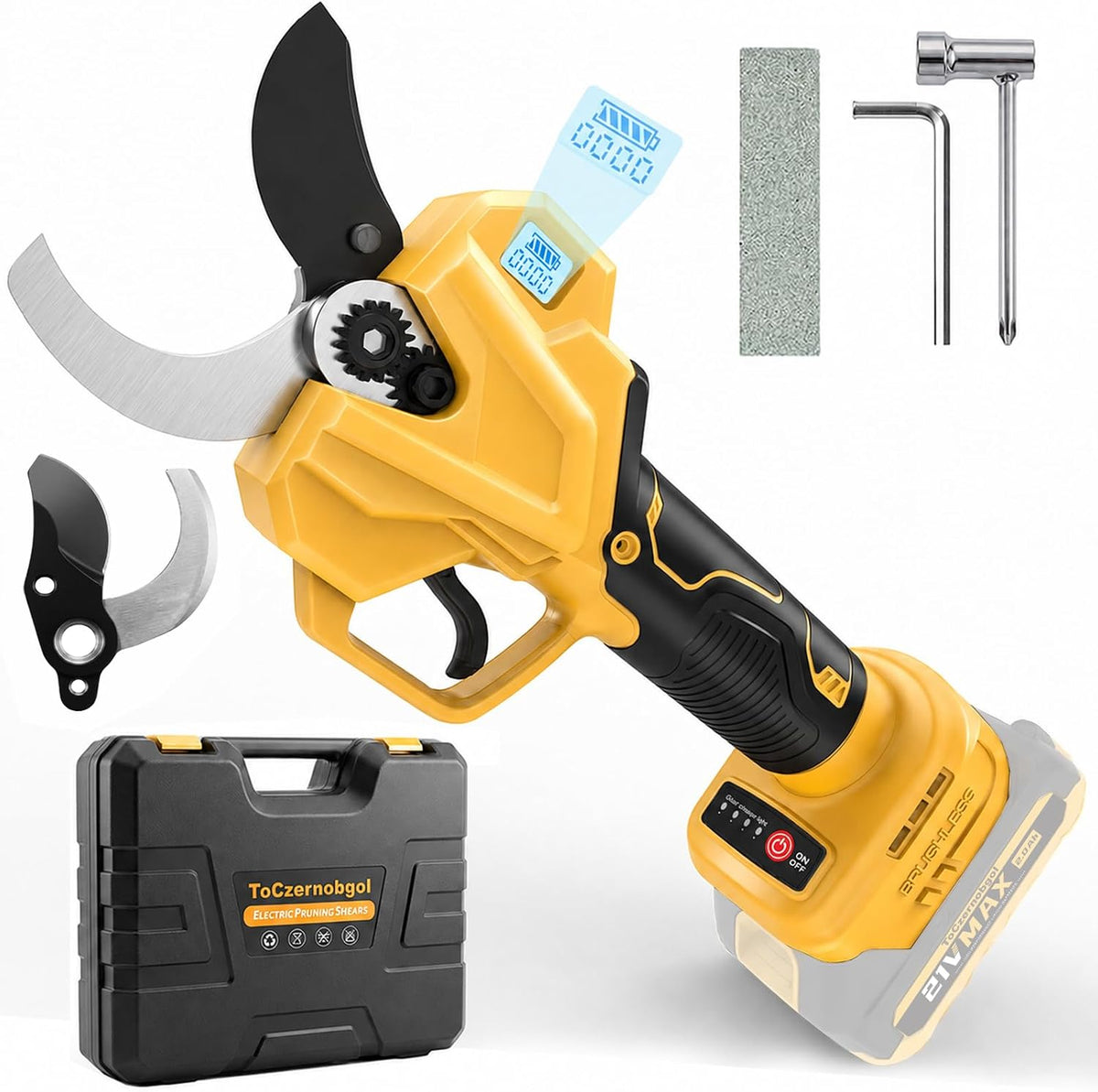 2-in-1 Electric Pruning Shears, 2" Opening Electric Shears, 2×2.0Ah Battery