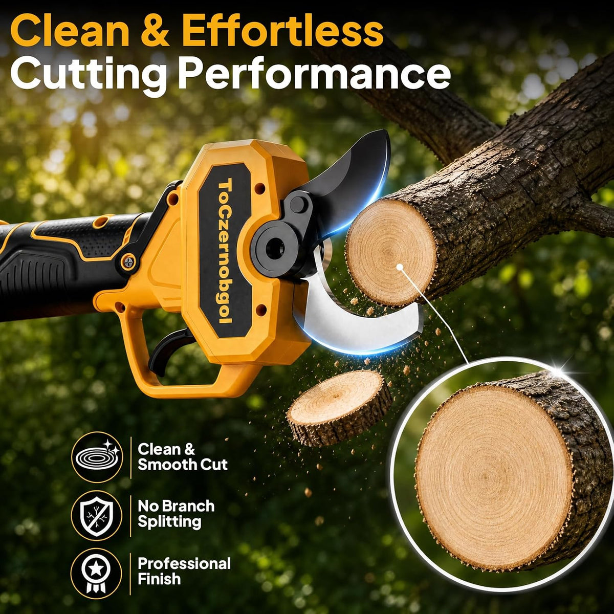 2-in-1 Electric Pruning Shears, 2" Opening Electric Shears, 2×2.0Ah Battery