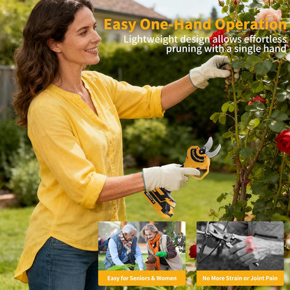 2-in-1 Electric Pruning Shears, 2" Opening Electric Shears, 2×2.0Ah Battery