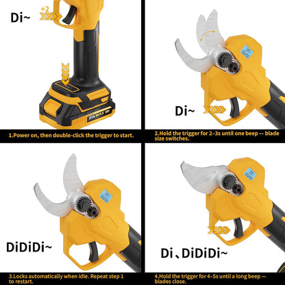 2-in-1 Electric Pruning Shears, 2" Opening Electric Shears, 2×2.0Ah Battery