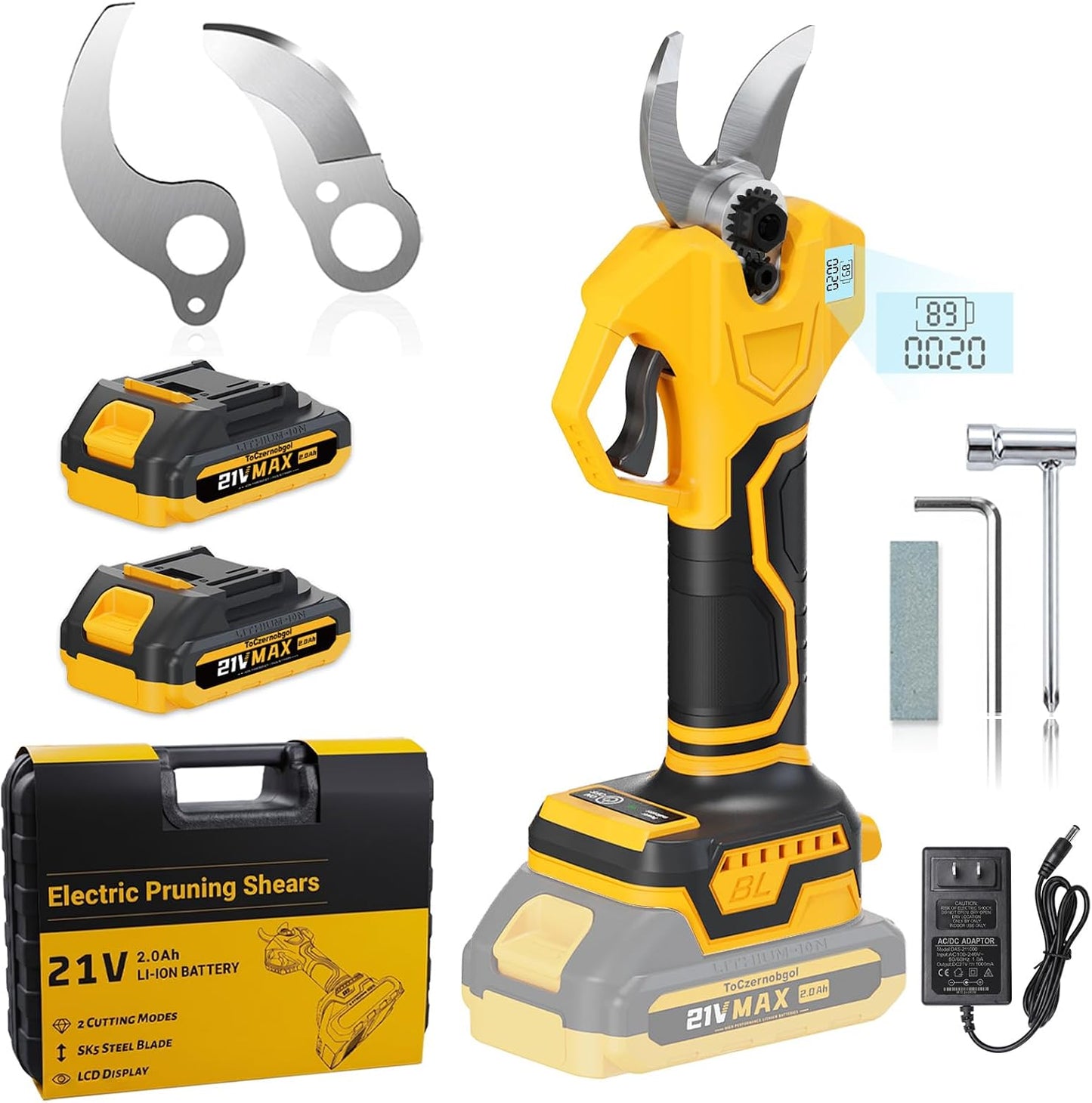 2-in-1 Electric Pruning Shears, 2" Opening Electric Shears, 2×2.0Ah Battery