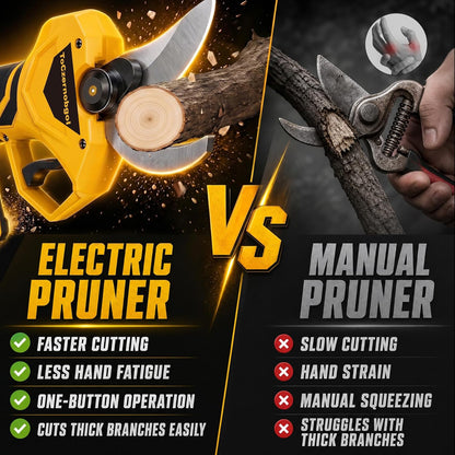 2-in-1 Electric Pruning Shears, 2" Opening Electric Shears, 2×2.0Ah Battery