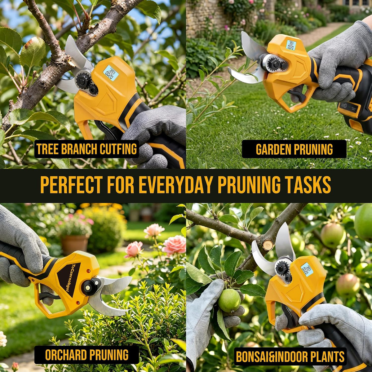 2-in-1 Electric Pruning Shears, 2" Opening Electric Shears, 2×2.0Ah Battery