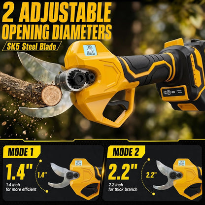 2-in-1 Electric Pruning Shears, 2" Opening Electric Shears, 2×2.0Ah Battery