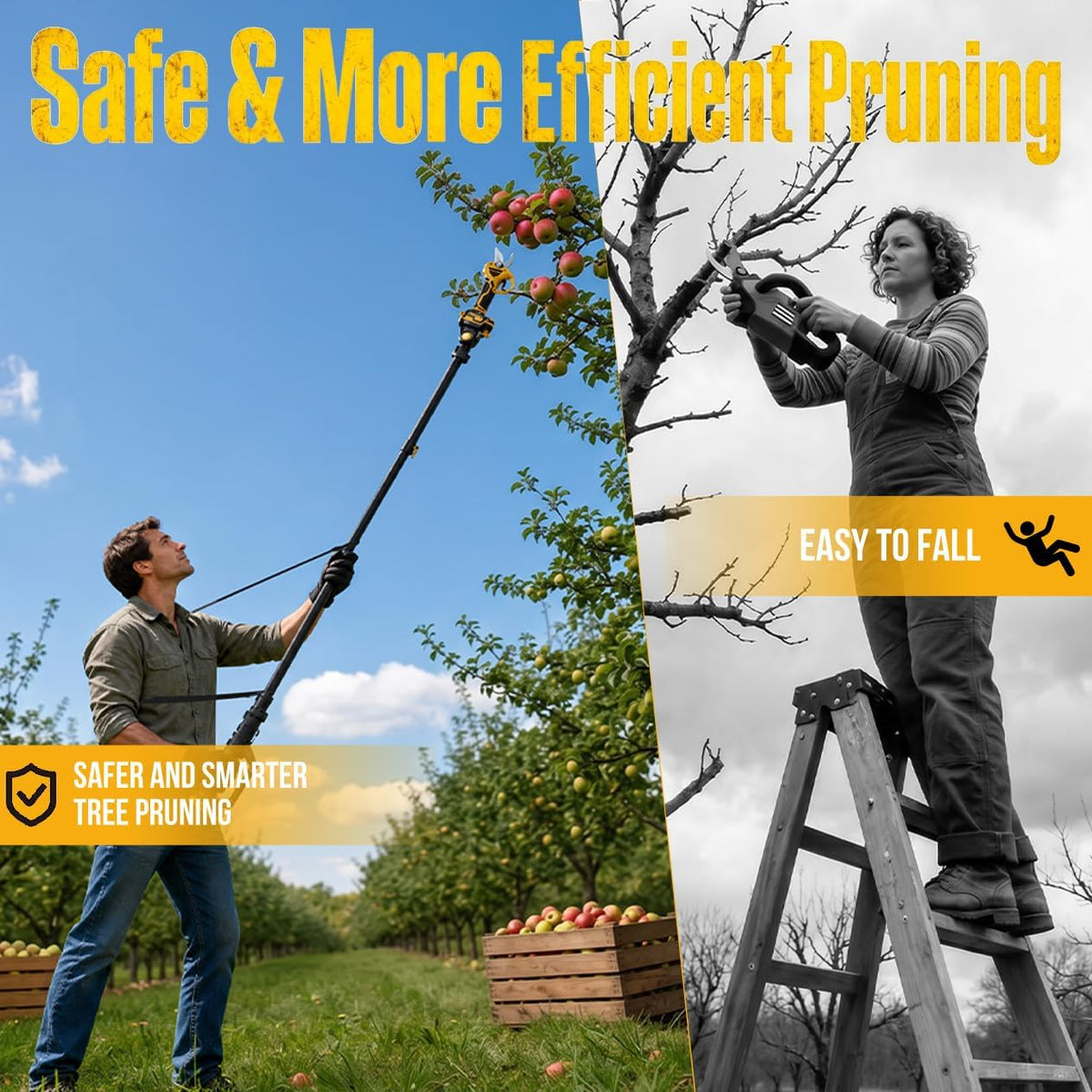 2-in-1 Electric Pruning Shears, 2" Opening Electric Shears, 2×2.0Ah Battery