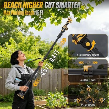 2-in-1 Electric Pruning Shears, 2" Opening Electric Shears, 2×2.0Ah Battery