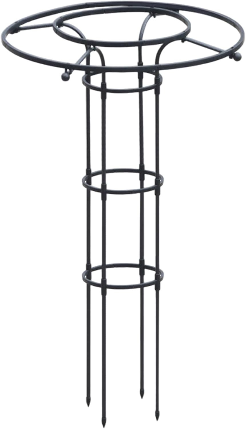 Garden Obelisk, 47 Inch Stackable Plant Trellis with Umbrella Design, Metal Flower Trellis Plant Support for Outdoor Potted Vines, Roses, and Vegetables, Garden for Climbing Plants