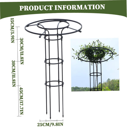 Garden Obelisk, 47 Inch Stackable Plant Trellis with Umbrella Design, Metal Flower Trellis Plant Support for Outdoor Potted Vines, Roses, and Vegetables, Garden for Climbing Plants