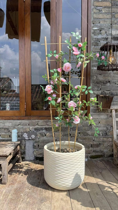 Natural BambooTrellis, 4Feet,3Pack, ,Fan-Shaped Plant Support Trellis