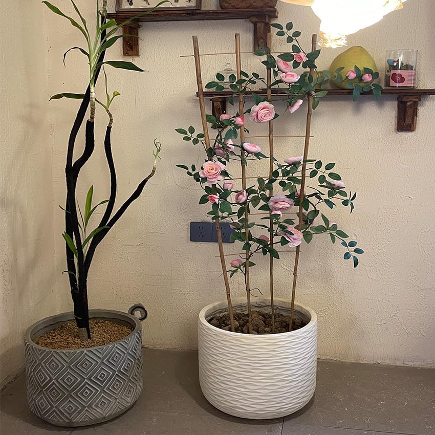 Natural BambooTrellis, 4Feet,3Pack, ,Fan-Shaped Plant Support Trellis