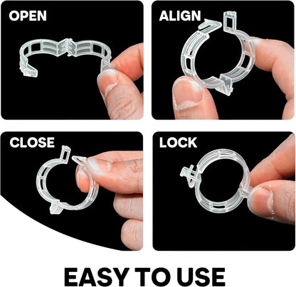 180 Pcs Plant Support Clips, Clear Plastic Trellis Clips, Garden Clips, Vegetable Clips, Vine Tomato Clips for Plants Support, Plant Clips for Climbing Plants to Grow Upright & Healthier