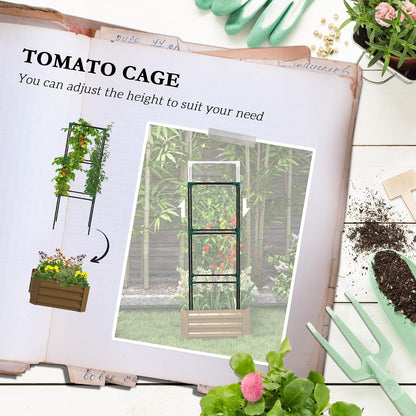 55" Tall Galvanized Raised Garden Bed with Trellis, Green