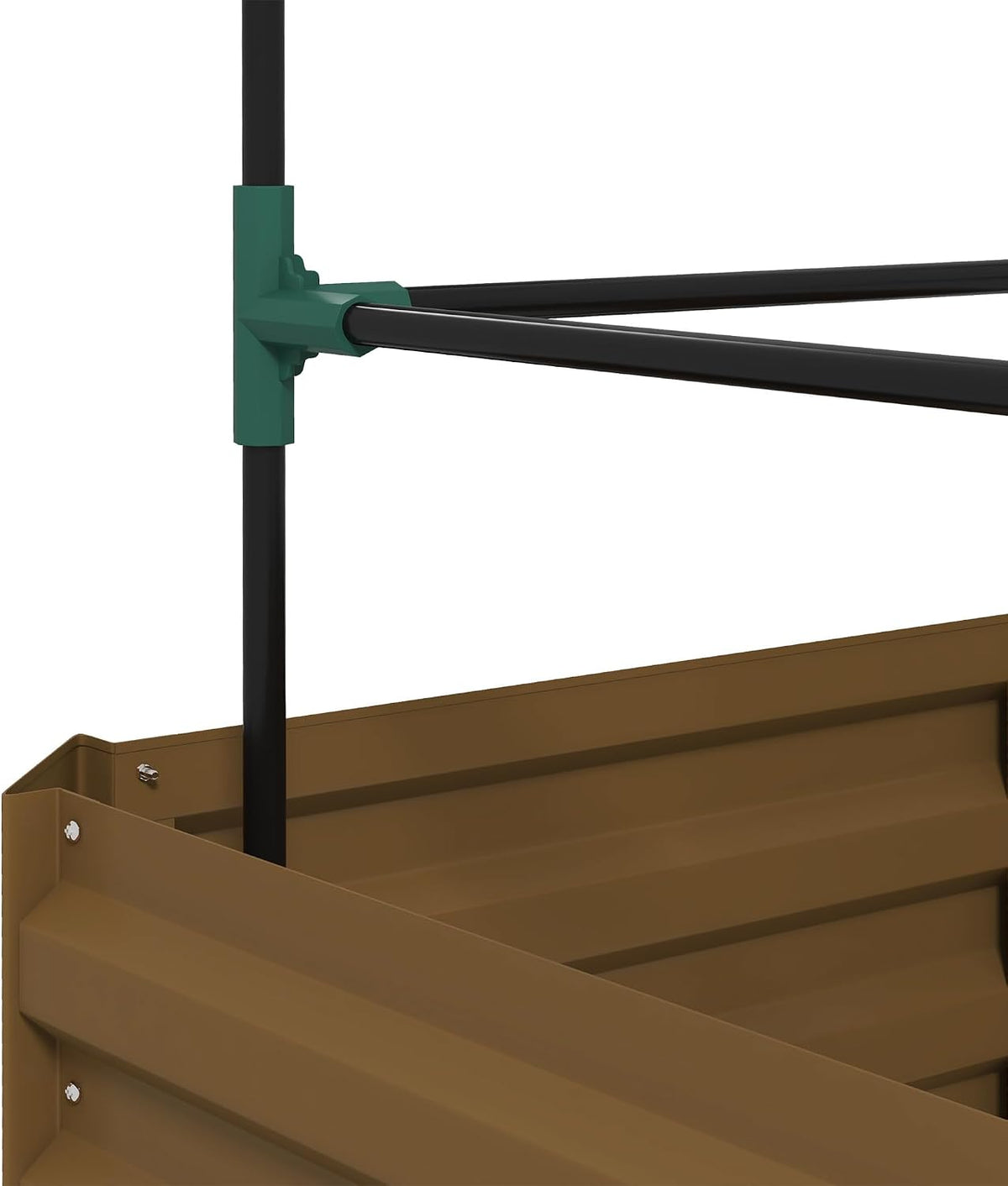 55" Tall Galvanized Raised Garden Bed with Trellis, Green