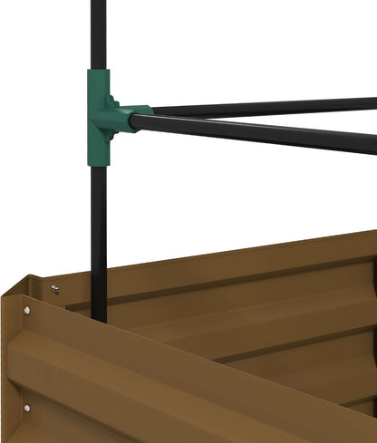 55" Tall Galvanized Raised Garden Bed with Trellis, Green