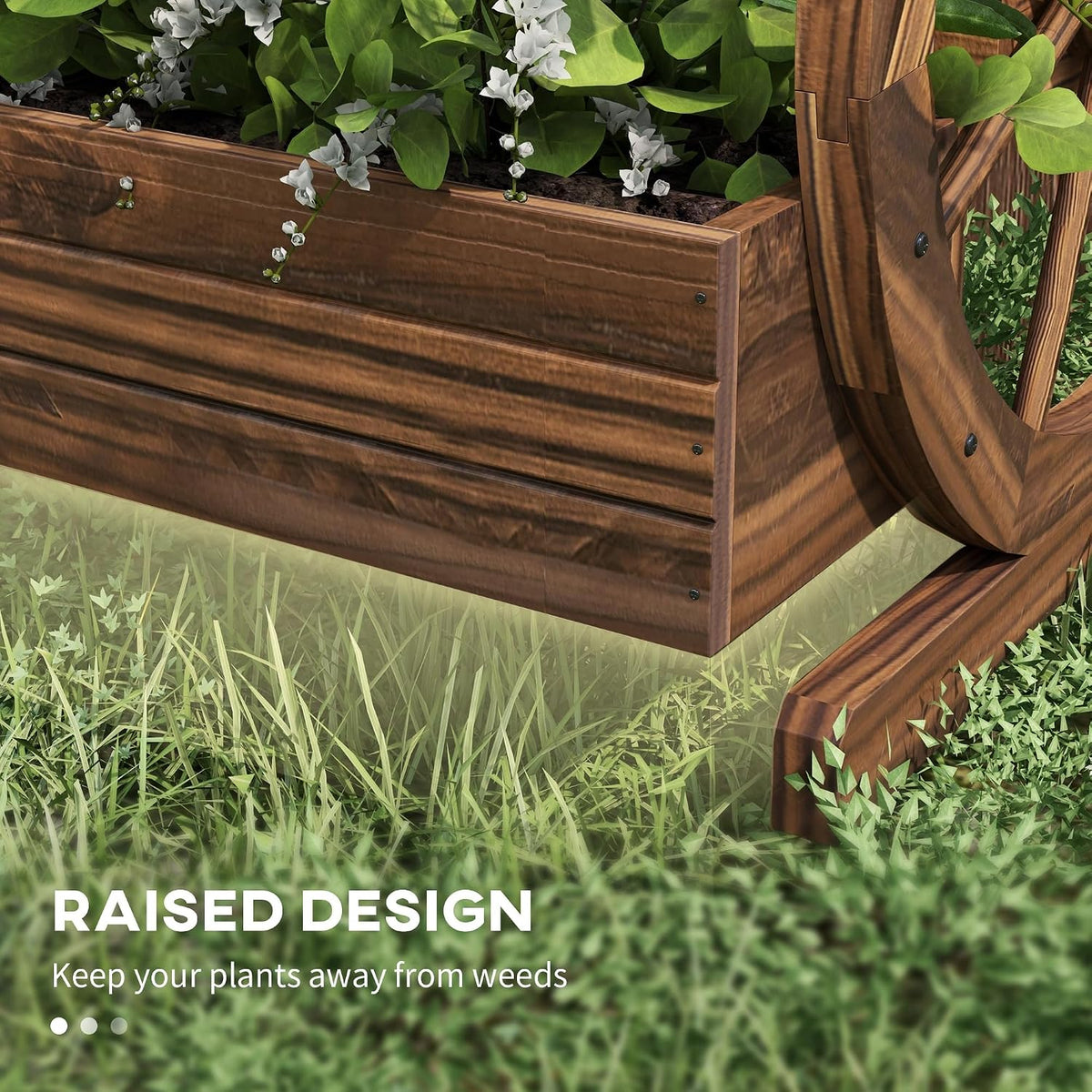 55" Tall Galvanized Raised Garden Bed with Trellis, Green