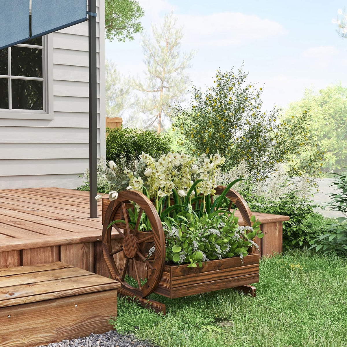 55" Tall Galvanized Raised Garden Bed with Trellis, Green