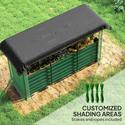 55" Tall Galvanized Raised Garden Bed with Trellis, Green